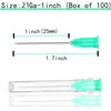 100 Pcs 21Ga 1 Inch/25mm Lab Dispensing Needle Luer Lock,