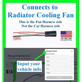 fits Corvette C7 Radiator Cooling Fan Connector Plug Wiring Harness Pigtail Wire