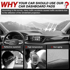 Autorder Dashboard Cover Mat for 2022-2025 2026 Volkswagen Taos S SE SEL Accessories Dash Cover Flannel Dash Mat Sunshade Glare UV Rays Protector