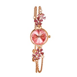 SURVAN WatchDesigner Women's Watch Movement Quart Ladies Bracelet Wrist Watch Round Dial Brass Strap with Diamonds Women Watch(Pink Color)