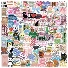 100pcs Book Stickers for Kindle, Bookish Reading Stickers for Laptop, Booktok Book Lover Clear Case Gifts Accessories for Teens Adults