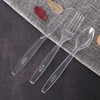 MOACOCK 150 Pcs Clear Plastic Silverware, Heavy Weight Plastic Forks