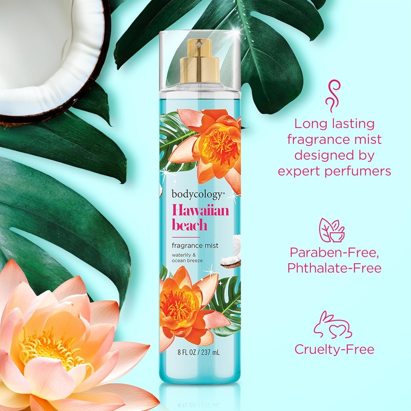 Bodycology Long-Lasting Fragrance Body Mist, Hawaiian Beach, 8 fl oz