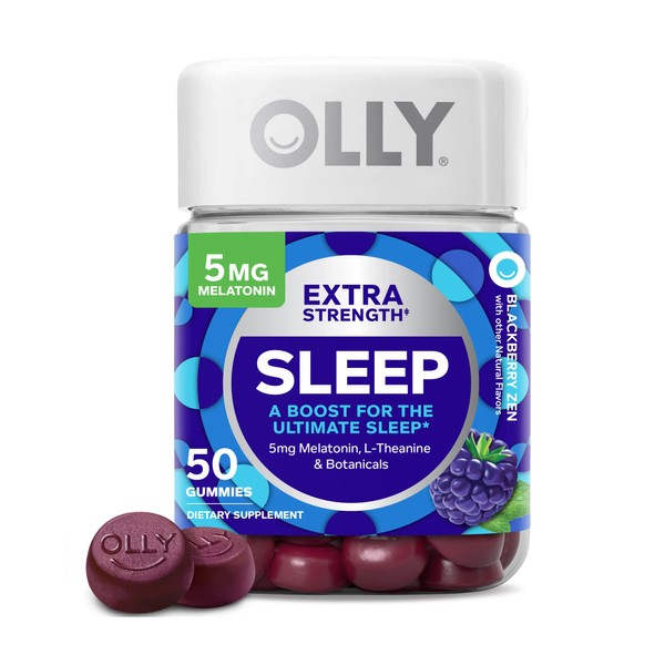 Olly Extra Strength Melatonin Sleep, BlackBerry Zen, 50 Gummies