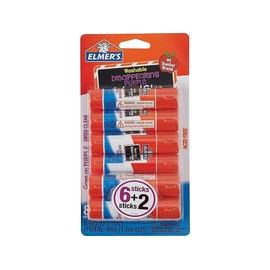 Elmer's Disappearing Purple School Glue Sticks, 0.21 oz Each, 8 Sticks per Pack (E1591)