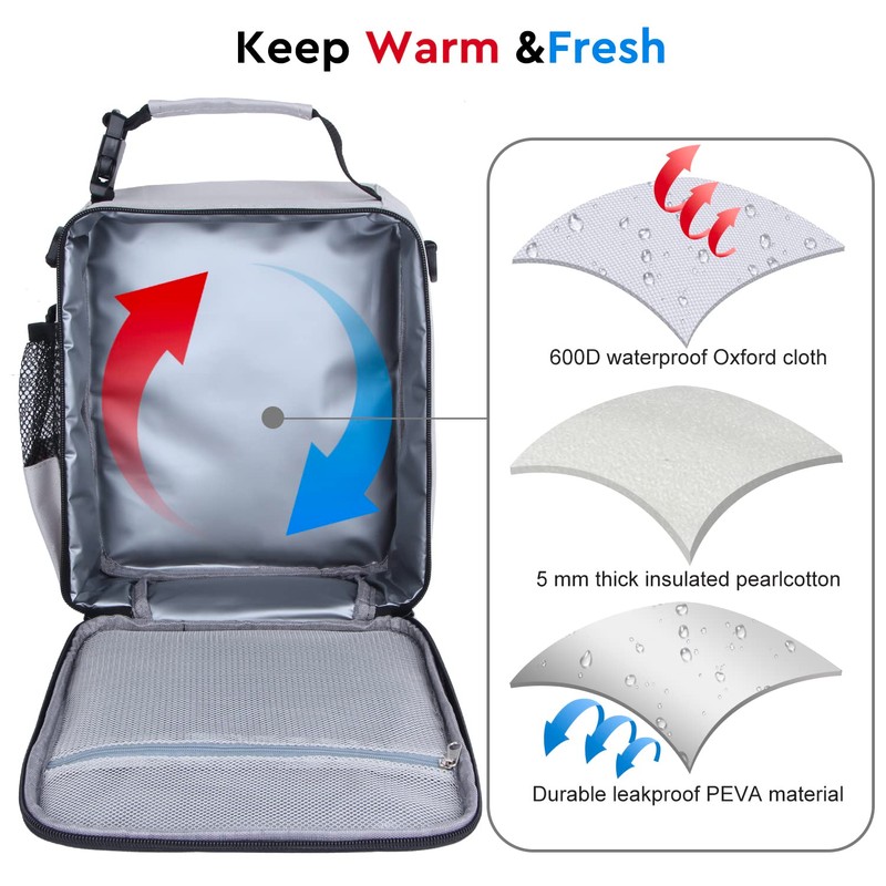 Maidyna Kids Lunch Bag, Reusable Lunch Bag with Adjustable Strap,