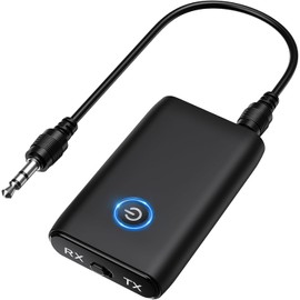 OQIMAX OQIMAX Bluetooth 5.3 Transmitter Receiver, 2-in-1 3.5mm Wireless Bluetooth Audio Adapter with Low Latency, Noise Reduction, Plug and Play Audio Receiver for TV PC Headphones Speakers Stereo Systems