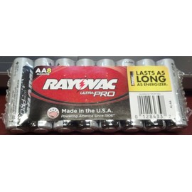 Rayovac BATTERIES, ALKALINE, RAYOVAC, AA, (8), ULTRA PRO, MADE IN THE USA, LASTS LONG