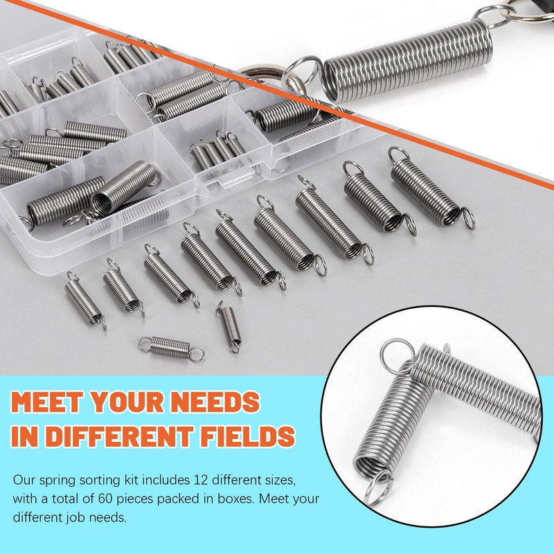 Tanstic Extension Spring Assortment Kit Different Sizes Stainless Steel Extension