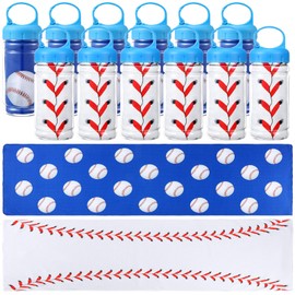 12 Pack Baseball Cooling Towels, Baseball Ice Towels for Neck, 40"x12" Breathable Chilly Towel with Plastic Container, 2 Style Microfiber Sport Towel for Players Team Gift Sport Party Favors