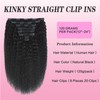 Yacurcur Kinky Straight Clip in Hair Extensions Kinky Straight Clip
