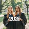 2025 Sign Graduation Decorations, White Faux Wooden Photo Props, 2025