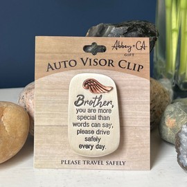 Abbey + CA Gift Metal Visor Clip, Birthday forMen, 2 Inches (Brother)