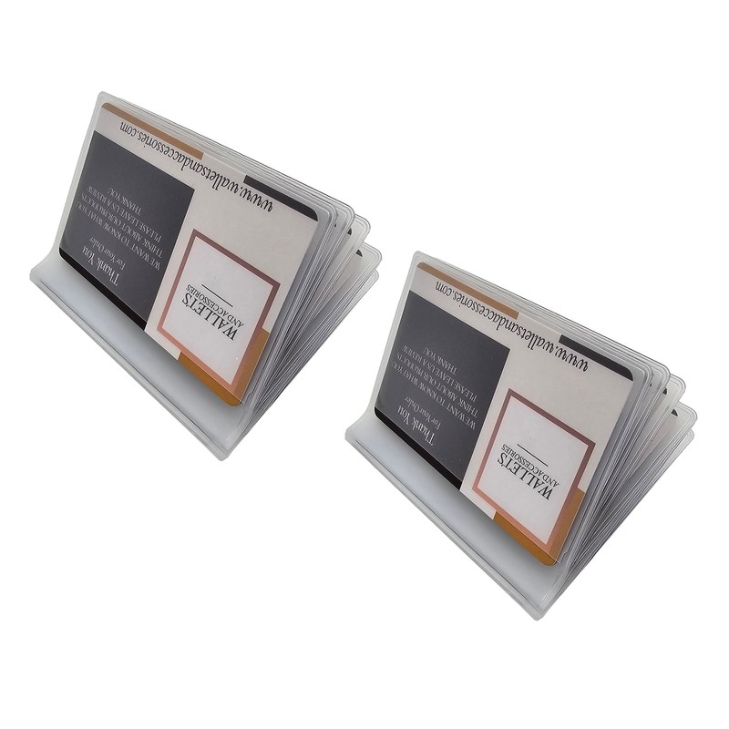 Pack of 2 Wallet Inserts Clear Plastic Vinyl Picture and