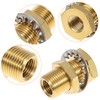 QWORK 1/4 Bulkhead Brass Pipe Fitting Anchor Coupling, 4 Pcs