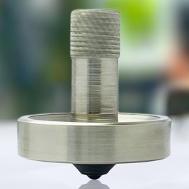 Star Quick Links® Metal Spinning Top with Stainless Steel Ball Tip High Performance Metal Top Spinner, Precision CNC Machined, Perfect Balance, Desk Fidget Toy (Long Stem Spinning Top)