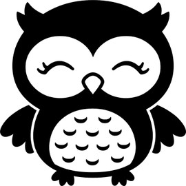 Cute Wise Owl Bird Animal Vinyl Decal Sticker for Car/Window/Wall (White Matt)
