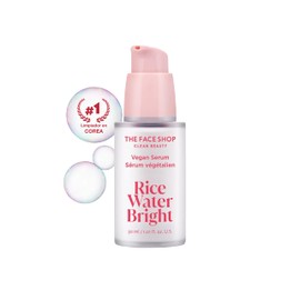 The Face Shop Rice Water Bright - Sérum Coreano Vegano de Agua de Arroz  Efecto Piel de Vidrio (Glass Skin)  Suero Facial K-Beauty Iluminador, Anti...