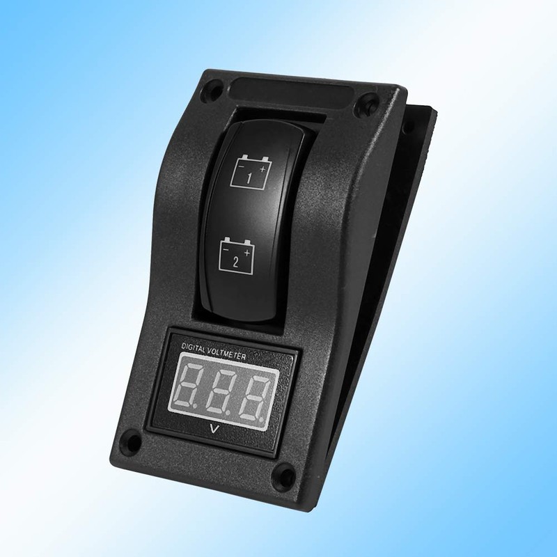 Rocker Switch Toggle, Qiilu 12V DC Marine Boat Voltmeter LED