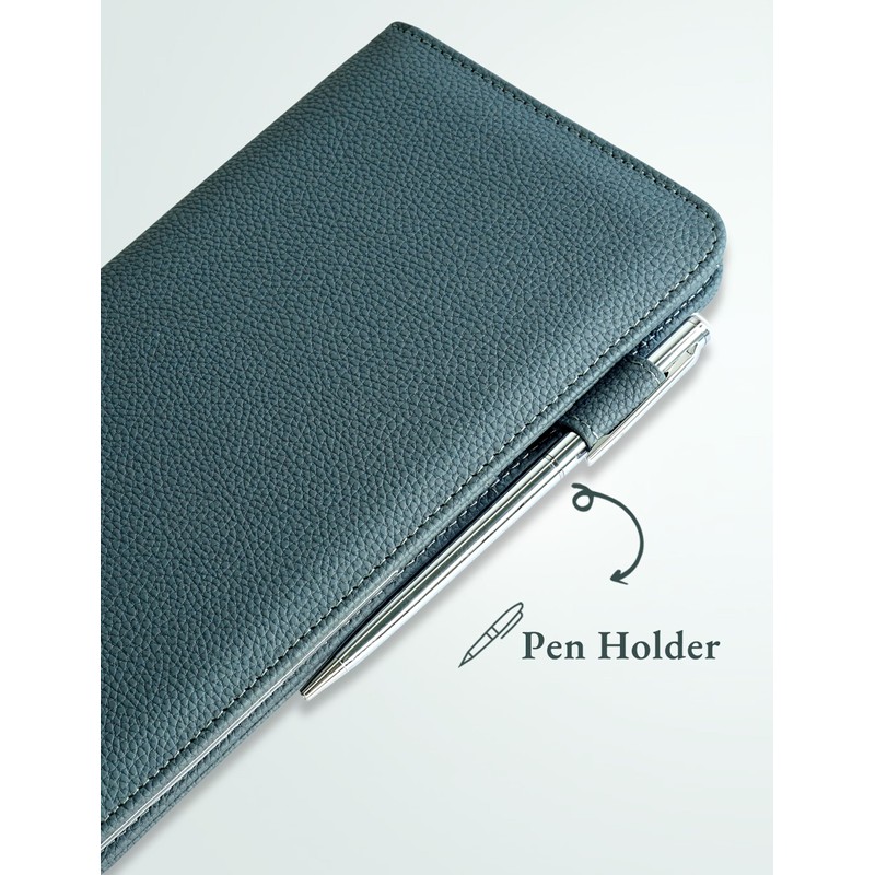 Green Server Book with Zipper Pocket and Magnetic Closure Server