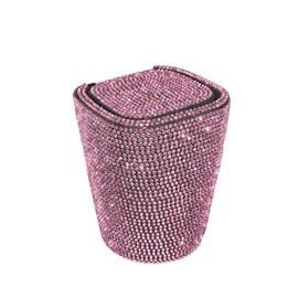 Car Ashtray LED Lights with Cover Windproof and Odor-Proof Bling Bling Diamond-Encrusted Detachable Mini Car Trash Can Car Accessories for Vehicles Office Home Outdoor (Pink)