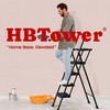 HBTower Step Ladder, Folding Step Stool with Wide Anti-Slip Pedal,