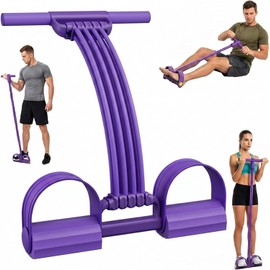 Genérico Multifunction Elastic Yoga Resistance Band with Handle,Pedal Resistance Band for Foot Pedal Pull,Back Stretch,Tube Exercise Bands with Handles Foot Pedals for Full Body Workout