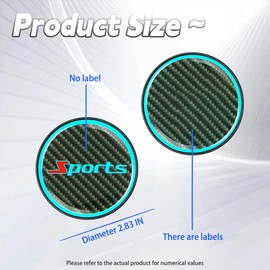 TSUGAMI Carbon Fiber Car Cup Holder Coaster, 4PCS Anti Slip Vehicles Luminescent Insert Drink Mat, Anti-Scratch Automotive Interior Decoration Accessories, Universal for SUV, RV, Truck