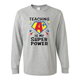 Fun Express Teaching is My Superpower Adult’s T-Shirt - Small Grey