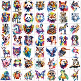 Hotoyannia 160 PCS 30 Sheets Watercolor Animals Temporary Tattoos for kids - Individually Cute Animals Temporary Tattoos Stickers for Girls Boy Body Arm Shoulder Birthday Party Supplies Gifts for Kids