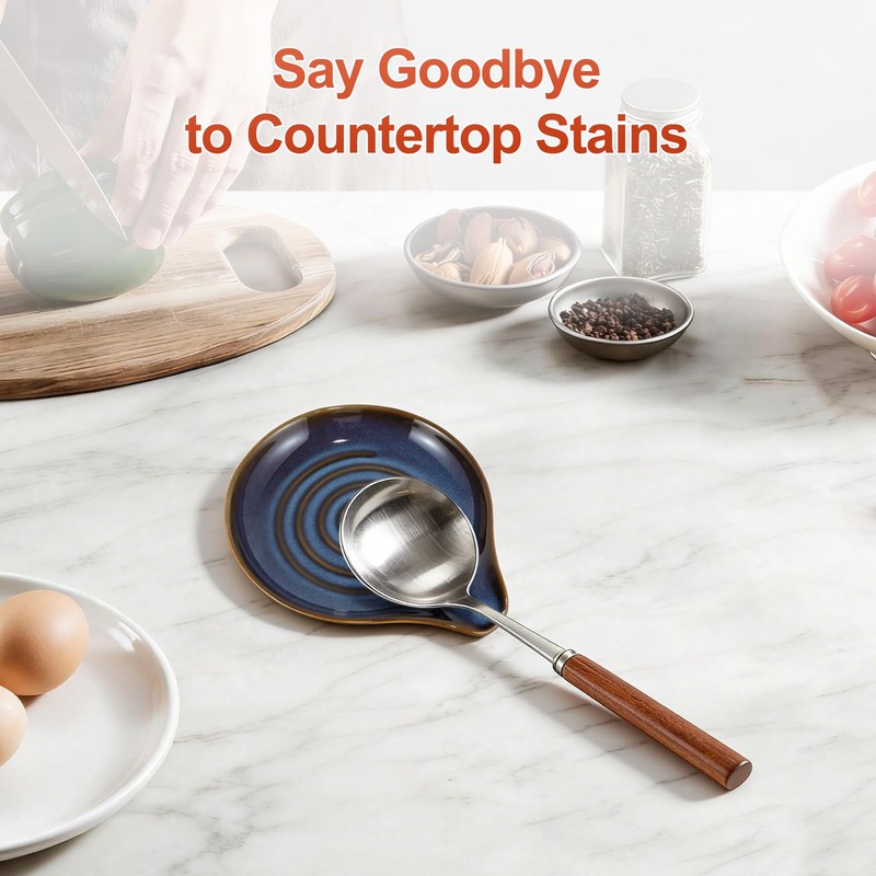 RENEWREVITAL Renewrevital Spoon Rest, Porcelain Spoon Holder for Stove Top,