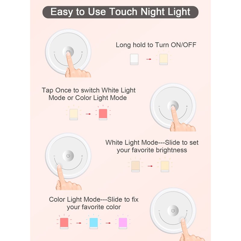 YYDSKIT Baby Night Light, Nursery Night Lamp for Breastfeeding, Portable