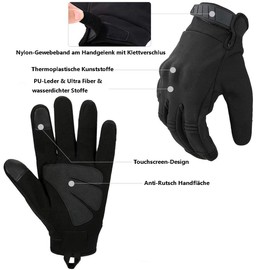Neusky Men’s Tactical Gloves Touchscreen, Cycling Gloves, Motorcycle Gloves, Mountain Bike Gloves, Outdoor Sports Gloves, ideal for Airsoft, Military, Paintball, Hunting, black, s