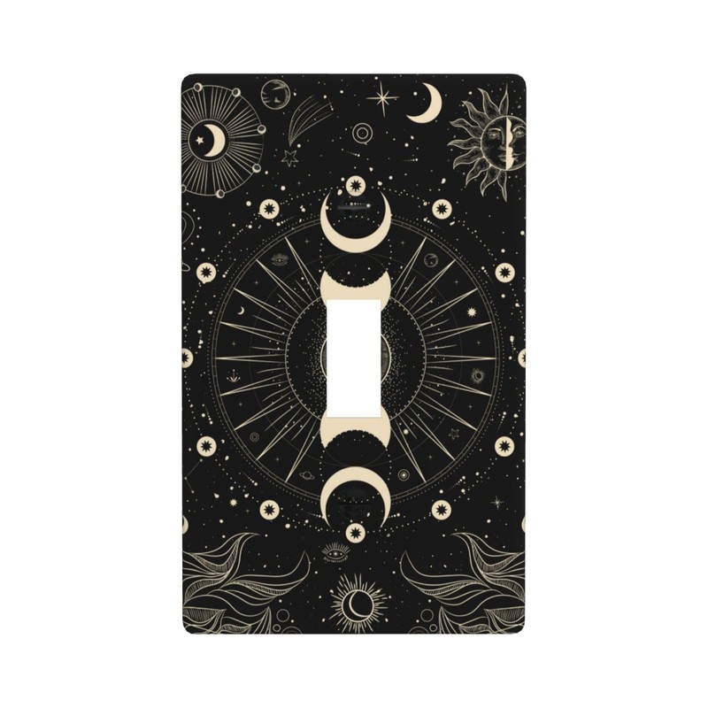 Witchy Sun And Moon Light Switch Cover, Single Gang Toggle