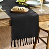 Artoid Mode Black Boho Rural Rustic Farmhouse Tassel Table Runner,
