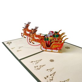 ZEN&TAO Premium Quality Pop Up Christmas Card 3D Greeting Card for Family, Friends, Businesses, Teachers (B)
