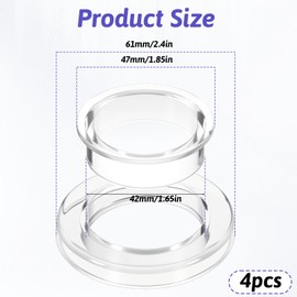 Xelsluthe 4 Pcs Patio Table Umbrella Hole Ring with Cap Set, 2 Inch Silicone Clear Transparent Holes Ring Plug & Cap Umbrella Hole Plug for Outdoor Patio Tables Garden Beach Table