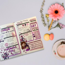 Agenda LIFEPLANNER Office, 14 Meses, Vista Semanal, 52 Semanas en Blanco, Calendarios Mensuales, Gestión Tiempo y Objetivos, Pasta Blanda, Color Rosa Gold