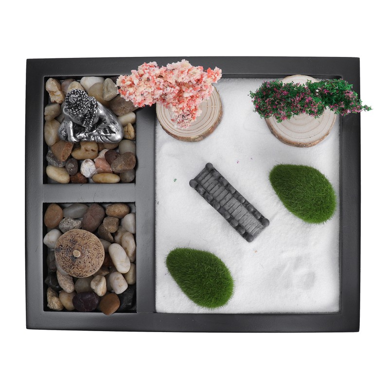 Zen Garden Sand Table Buddha Statue Sandbox Japanese Style Desktop