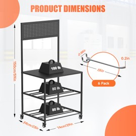 3D Printer Workbench with Heavy Duty Filament Storage Racks - Rolling 3D Printing Organizer & Spool Holder Cart with Wheels - Secure PLA ABS PETG Filament Shelf System for Garage Office Workshop