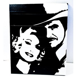 Duct Tape and Vinyl Art Piece of Bert and Dolly