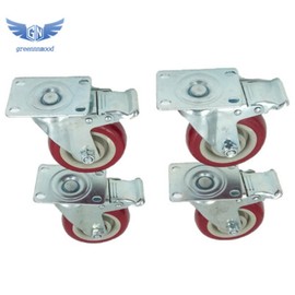 Thomletha 4 Pack Heavy Duty Caster Set 4" Wheels All Swivel All Brake Casters Non Skid