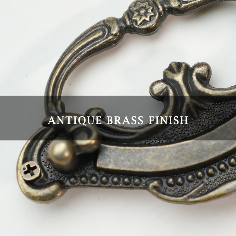 8 Pack Antique Bronze Baroque Style Drop Bail Drawer Pulls,