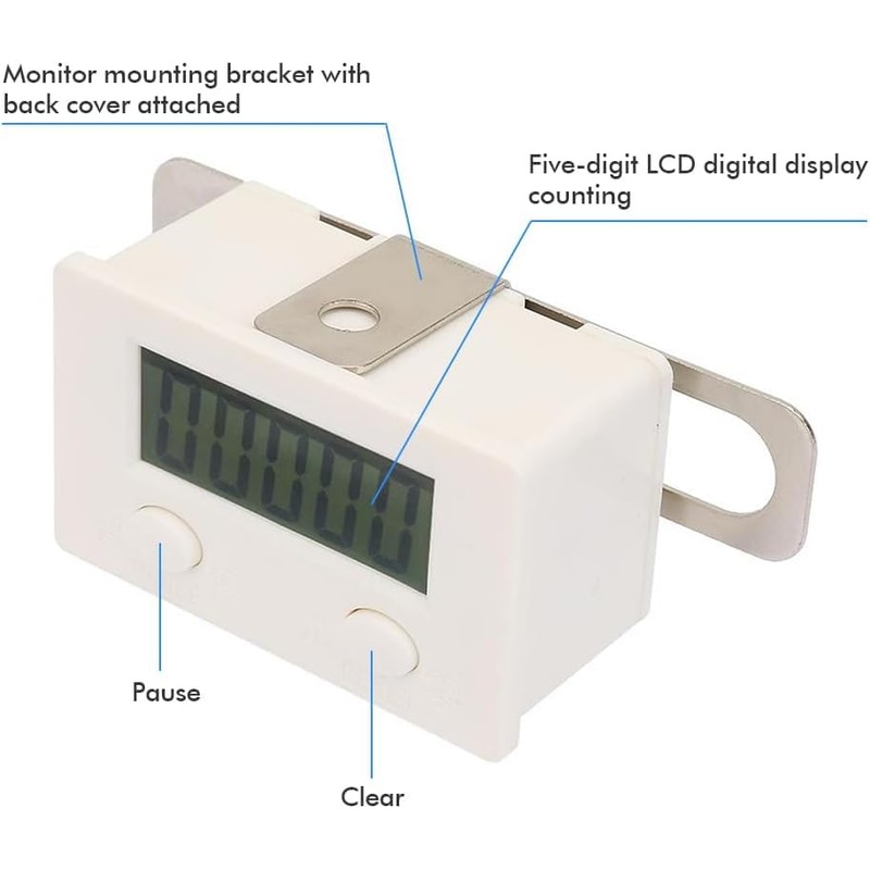 DEWIN Digital Counter, 5-Digit 0-99999 Electronic Counter LCD Digital Electronic