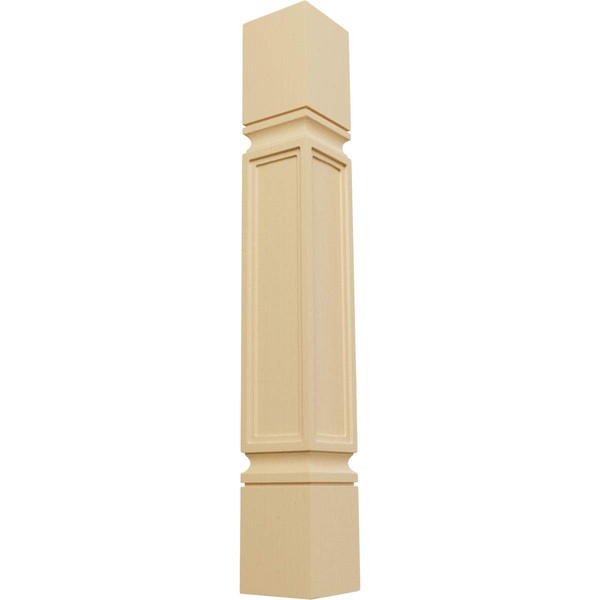 Ekena Millwork COL05X05X35KEAL Kent Raised Panel Cabinet Column (Top Block: 6", Bottom Block: 7"), 5"W x 5"D x 35 1/2"H, Alder
