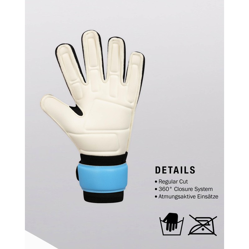 JAKO Unisex Goalkeeper Gloves River Supersoft RC SkyBlue/Coral/Navy, 7.5