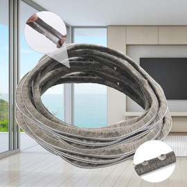 Soezy 16 Ft (5m) 196 Inch Sliding sash Windows Doors Tape Pile Draught excluder Brush Seal Strip weatherstrip 5mm x 12mm (3/16 1/2 Inch, Gray)