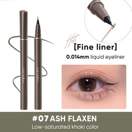 JUDYDOLL Ultra-Fine Liquid Eyeliner, Waterproof Liquid Eye Liner, Stay All Day Makeup With Fine Brush Tip, Lasting Satin Finish, Smudge-Proof & Transfer-Resistant, Suitable For Sensitive Eyes:_#07 Ash Flaxen