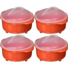 Egglettes Microwave Cooker Pot Vented Mini Egg - 4 Pack - Bulk Packaging