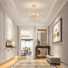 ANJIADENGSHI Crystal Chandelier Ceiling Light, Modern Semi Flush Mount Ceiling